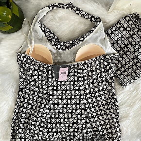 NEW Ann Taylor Silk Tailored Cowl Halter Fitted Multi-Way Blouse + Scarf 2P NWT - Picture 11 of 16